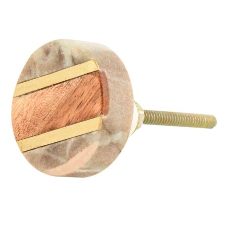 Taupe Marble Wooden Dresser Knobs